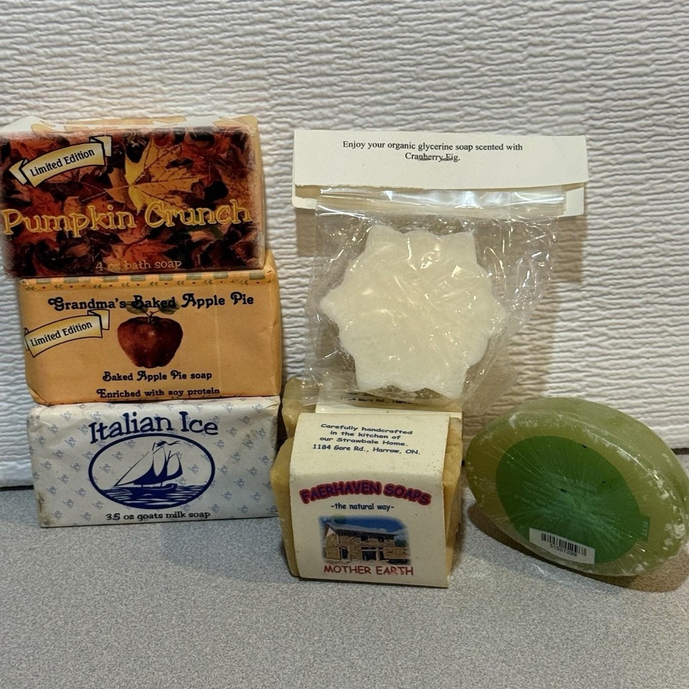 Bulk Homemade Lot Of 7‎ Amish Country Faerhaven Mother Earth Soap Bars